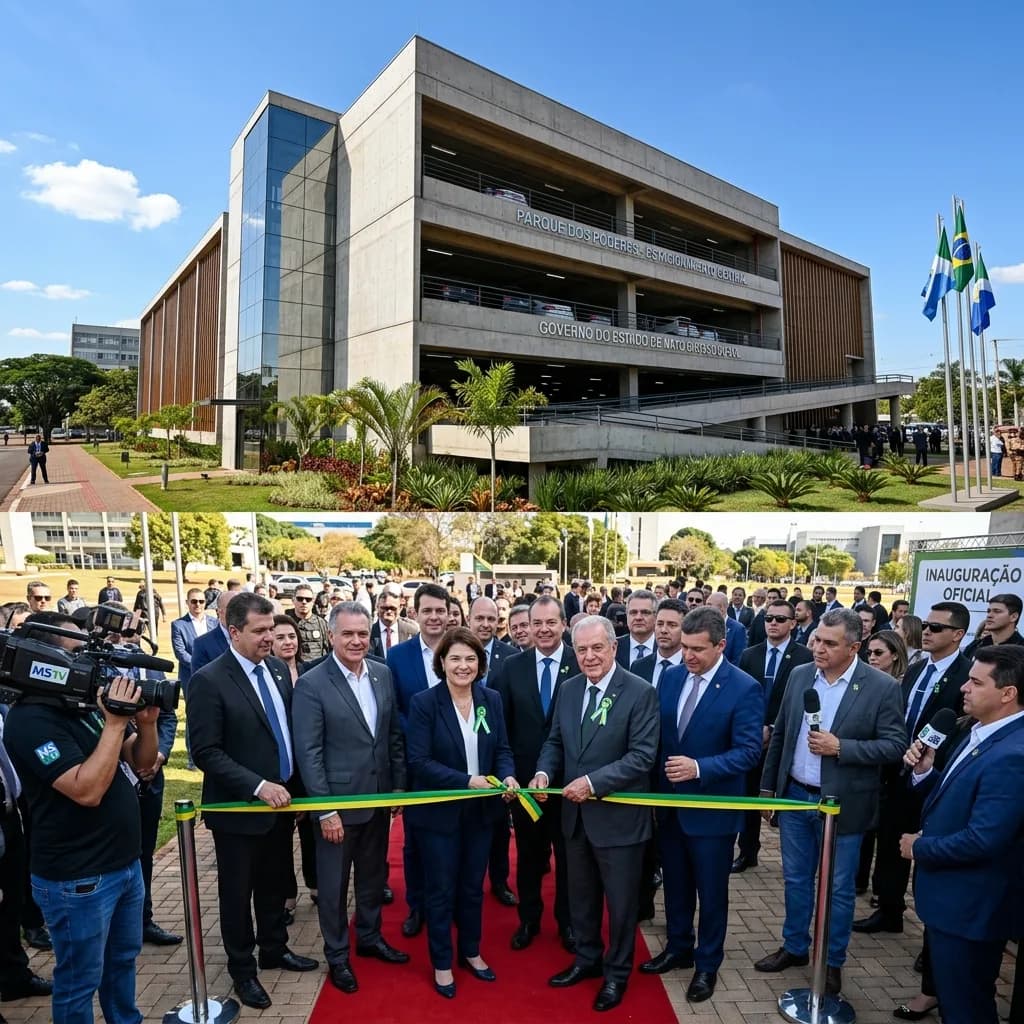 ALEMS inaugura estacionamento vertical de 600 vagas e lança livro dos 45 anos do Parlamento