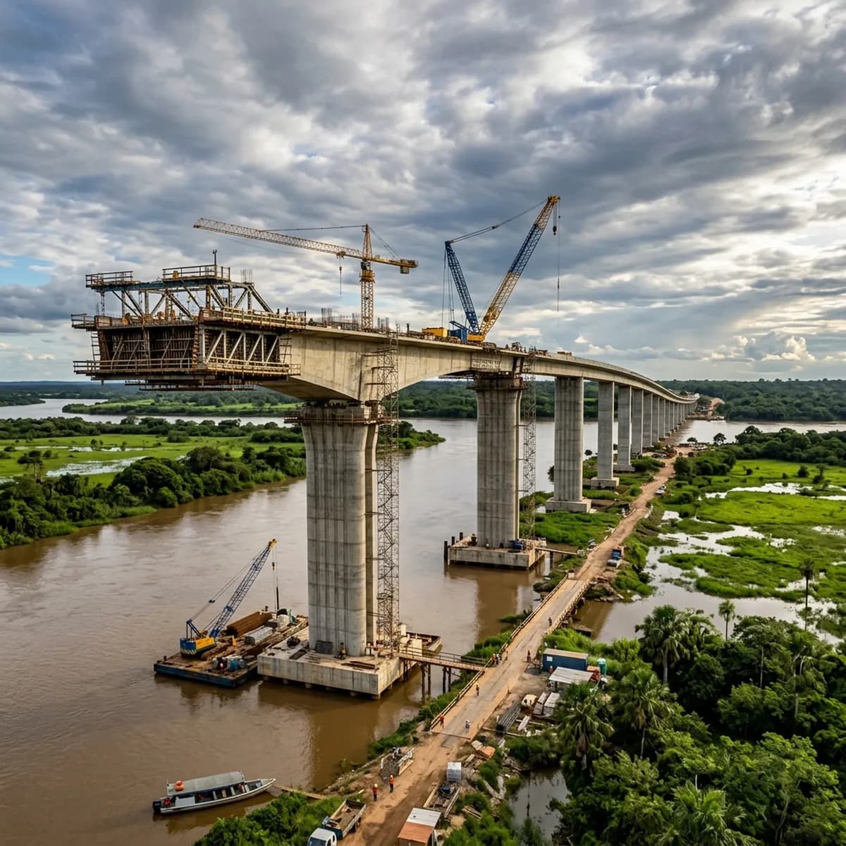 Rota Bioceânica avança: ponte sobre Rio Paraguai em Porto Murtinho atinge 60% de conclusão