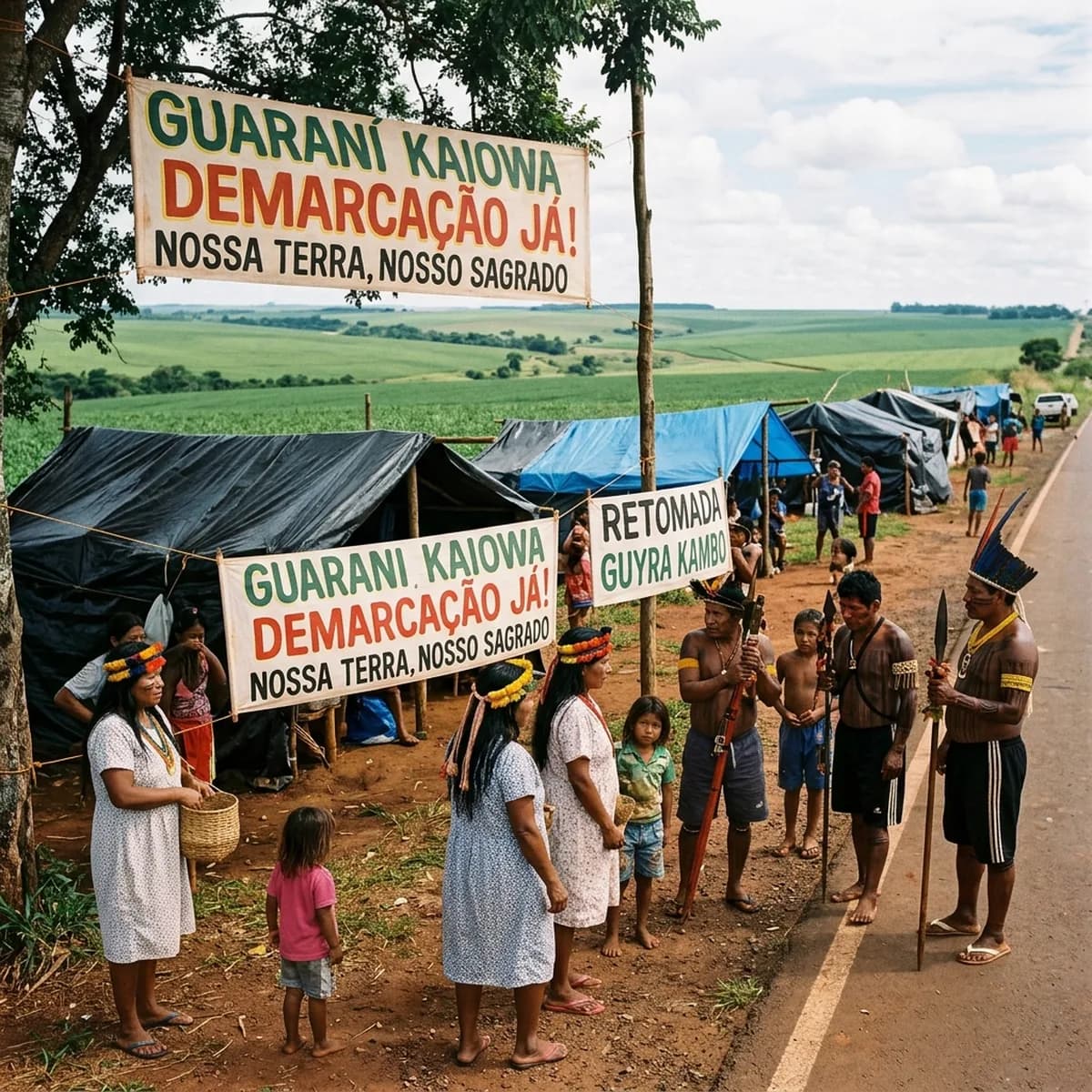 FUNAI aprova relatório de demarcação da Terra Indígena Apyka'i em Dourados: conflito se acirra