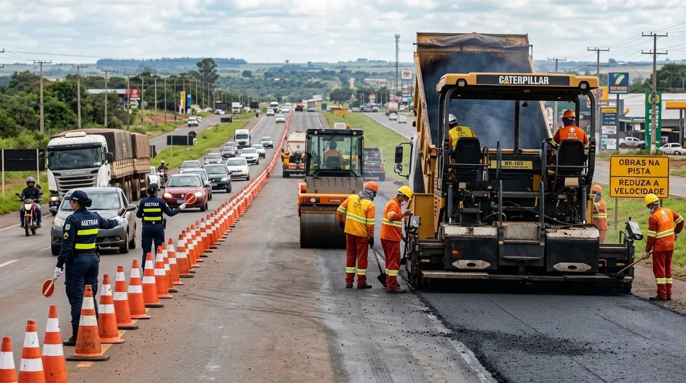 Agetran e CCR MSVia iniciam obras de reordenamento no entroncamento da BR-163 na Capital