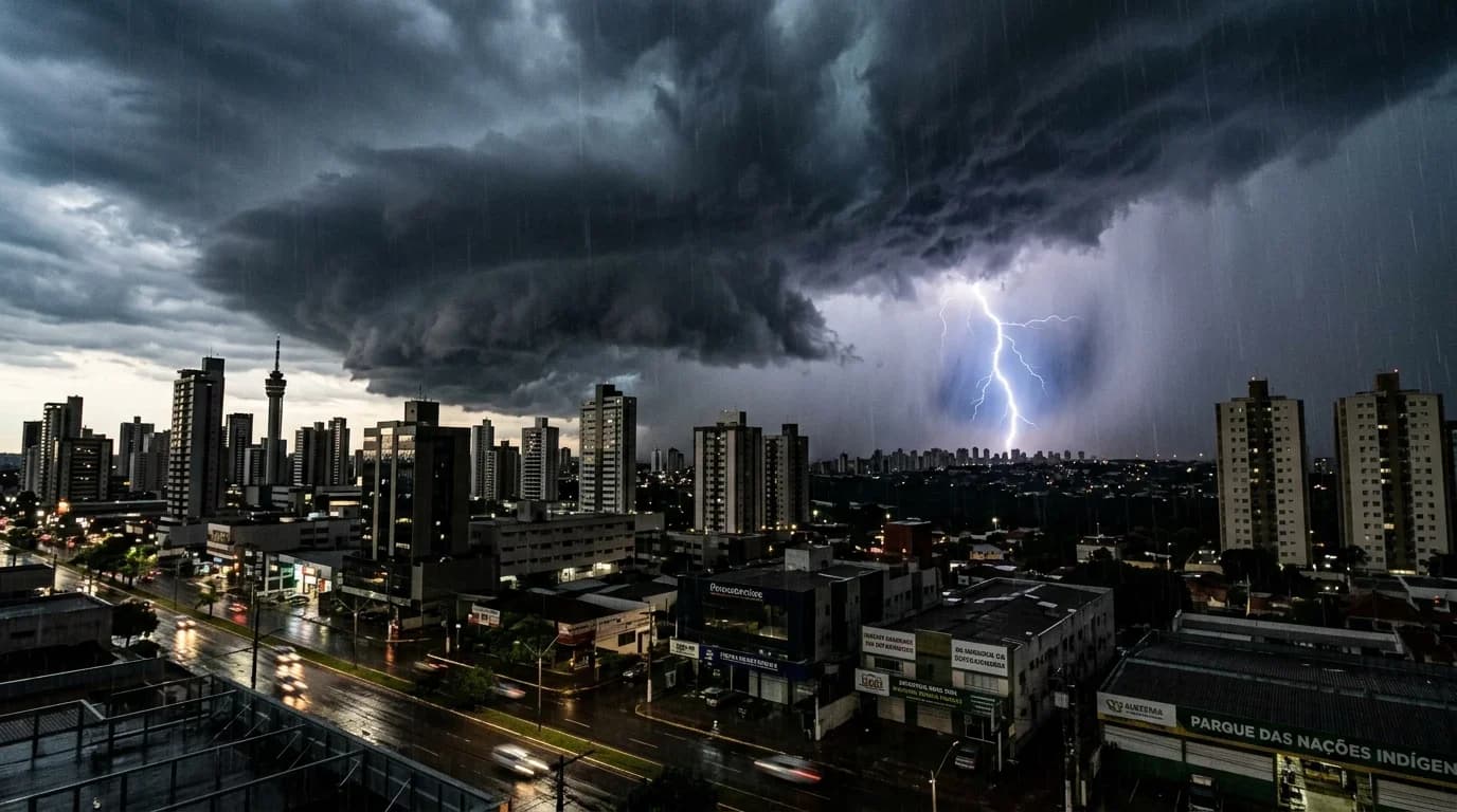 INMET emite alerta laranja de tempestade e ventos de até 100 km/h para Mato Grosso do Sul