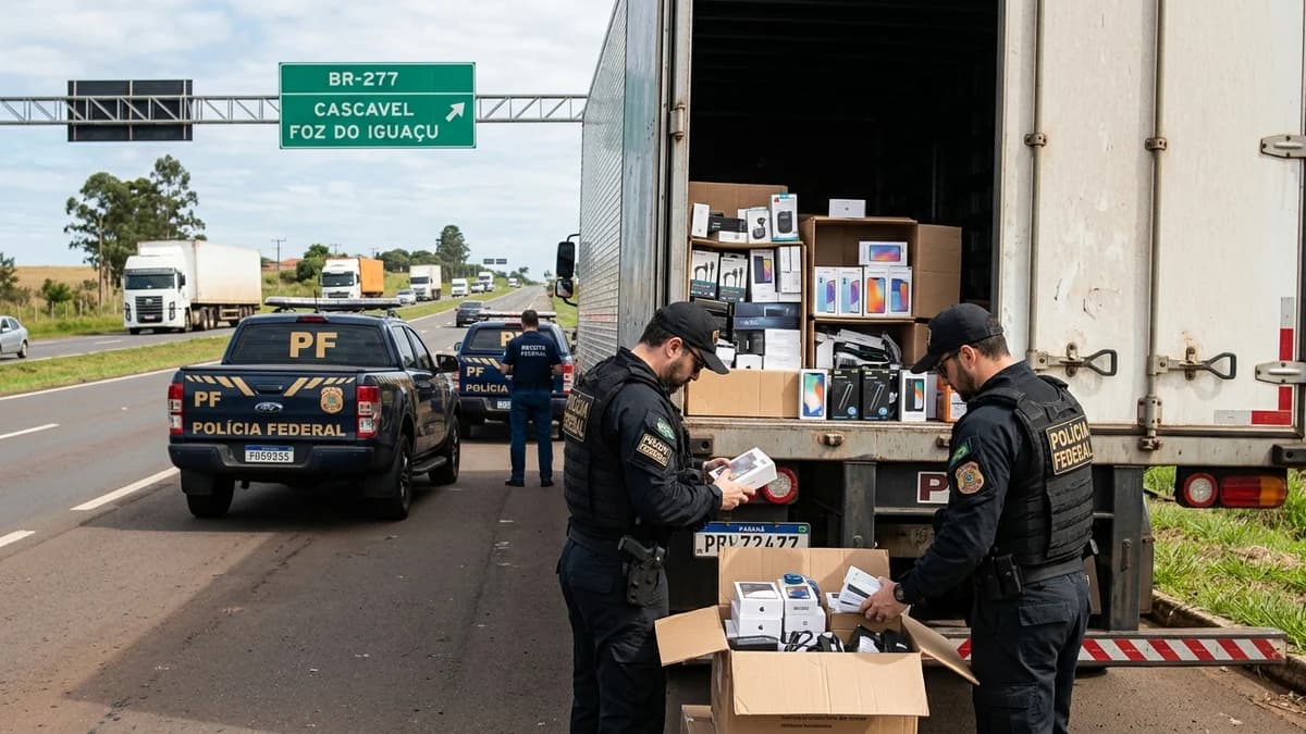 Segurança em Paraná: Polícia Federal apreende mercadorias contrabandeadas em fiscalização rodoviária no Paraná