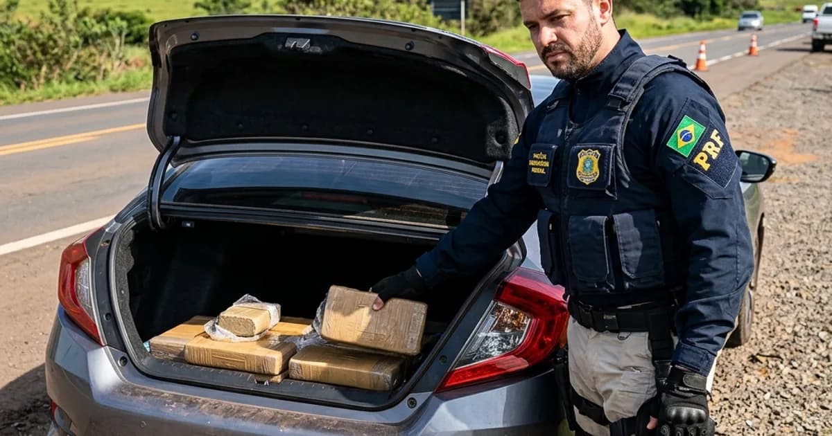 PRF apreende 50 kg de skunk em Caarapó em Civic roubado e clonado