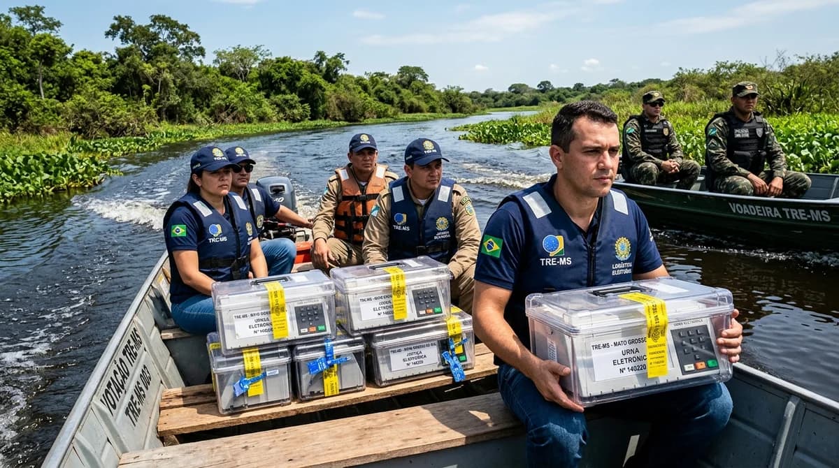 TRE-MS Envia Urnas por Barco e Helicóptero para Aldeias e Pantanal na Véspera da Votação