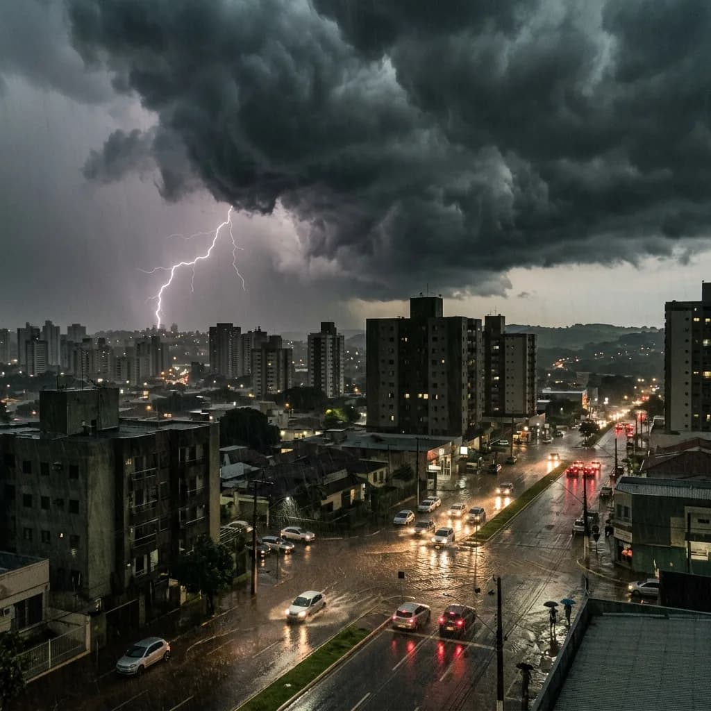 Inmet emite alerta de tempestade com granizo para 70 municípios de MS até quinta-feira