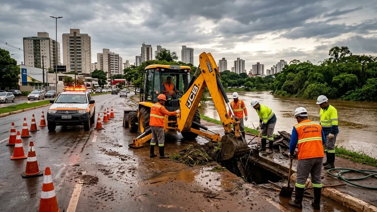 Transbordamento do Lago do Amor e crateras abertas por temporal mobilizam força-tarefa de emergência da Sisep e Defesa Civil...