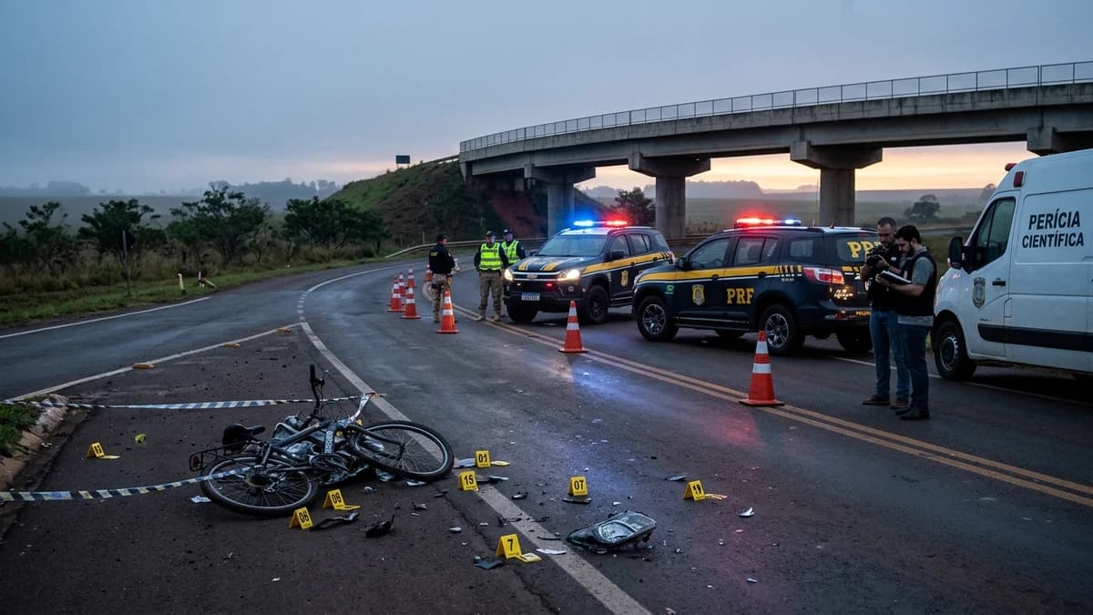 Ciclista de 19 anos morre atropelado na BR-163 perto do Trevo da Bandeira em Dourados; motorista foge sem prestar socorro e...