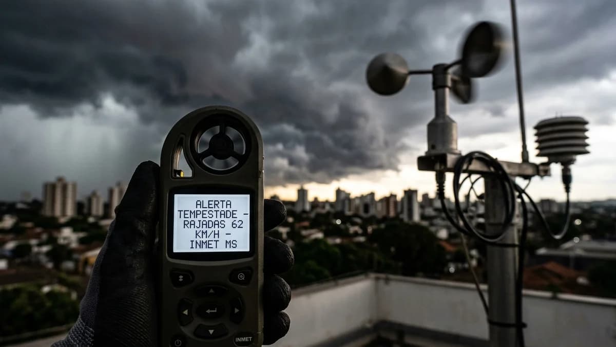 Inmet Emite Alerta de Tempestade com Vento de 60 km/h e Frente Fria em Mato Grosso do Sul