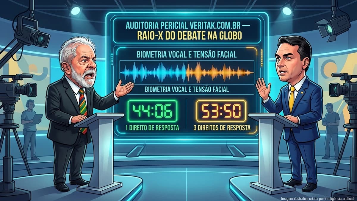 Véspera das Urnas: Auditoria pericial da VeriTAK AI disseca 125 turnos do debate da Globo, 13 pedidos de resposta, 11 pigarros...