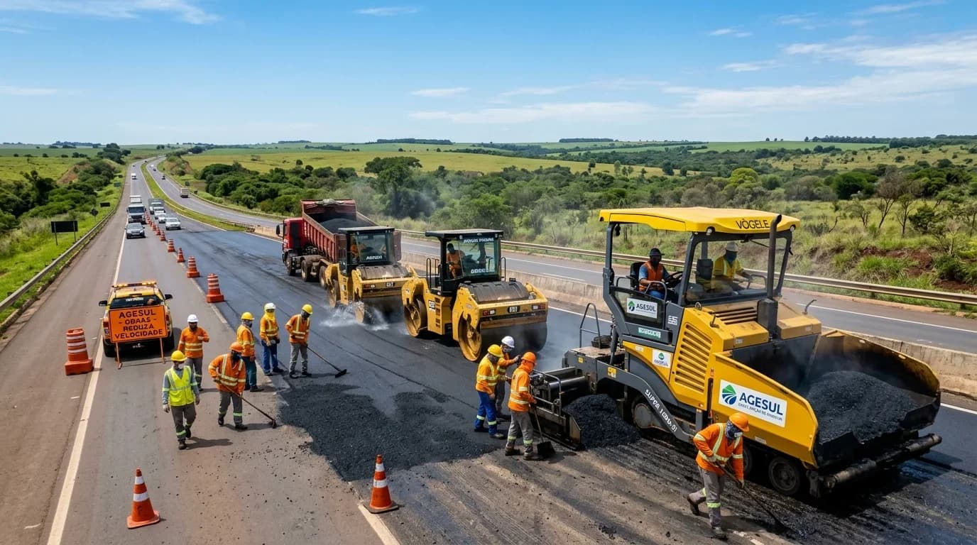 Agesul e Governo de MS iniciam R$ 140 milhões em obras de restauração da rodovia MS-040