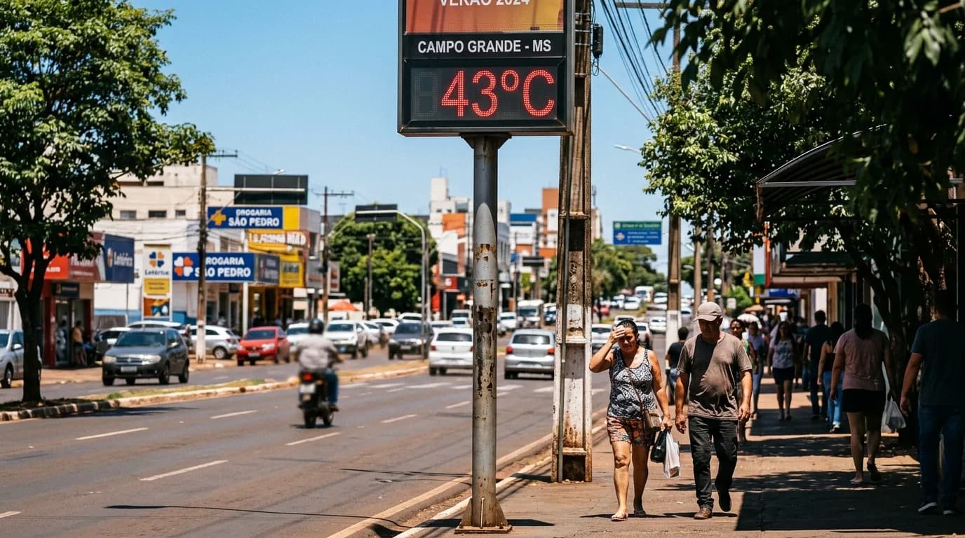 INMET Emite Alerta Vermelho de Calor Extremo de 43°C para 79 Cidades de MS