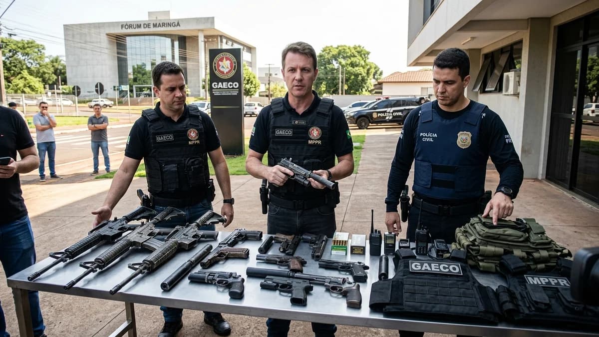 Operação Armeiro 2 do GAECO investiga PMs de Maringá suspeitos de fornecer armas ao narcotráfico