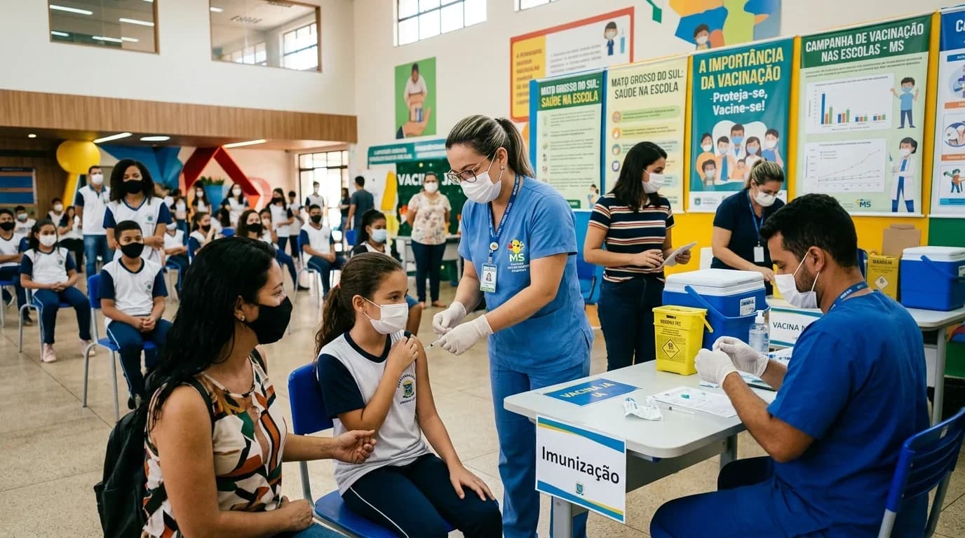 SES-MS lança mobilização estadual de vacinação contra dengue e influenza nas escolas públicas