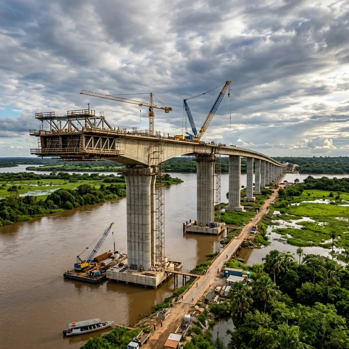 Rota Bioceânica avança: ponte sobre Rio Paraguai em Porto Murtinho atinge 60% de conclusão