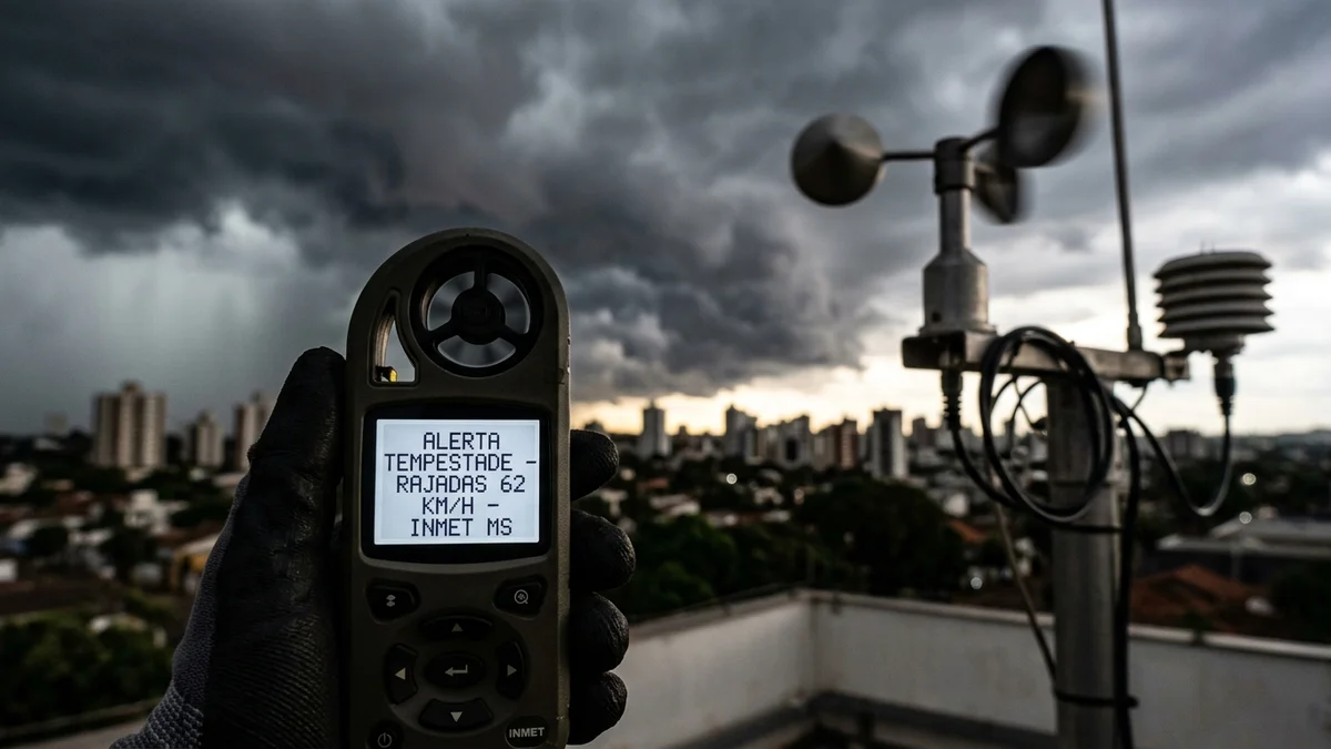 Inmet Emite Alerta de Tempestade com Vento de 60 km/h e Frente Fria em Mato Grosso do Sul