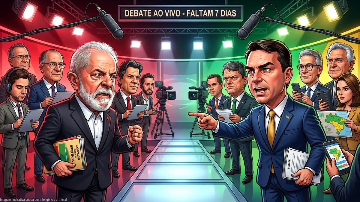 Reta dos 7 dias: Debate de hoje na Band abre semana final e expõe guerra de bastidores entre a equipe de Lula e o Estado-Maior...