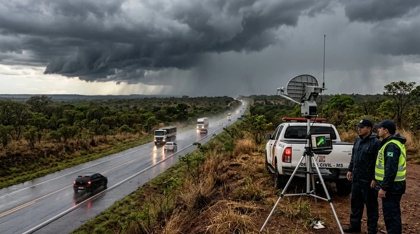 CEMTEC Emite Alerta de Frente Fria em MS com Rajadas de Vento Acima de 80 km/h