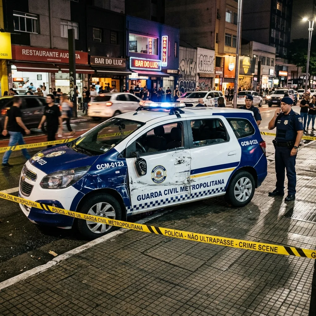 Disparo acidental em viatura após colisão mata guarda civil da Romu na Rua Augusta