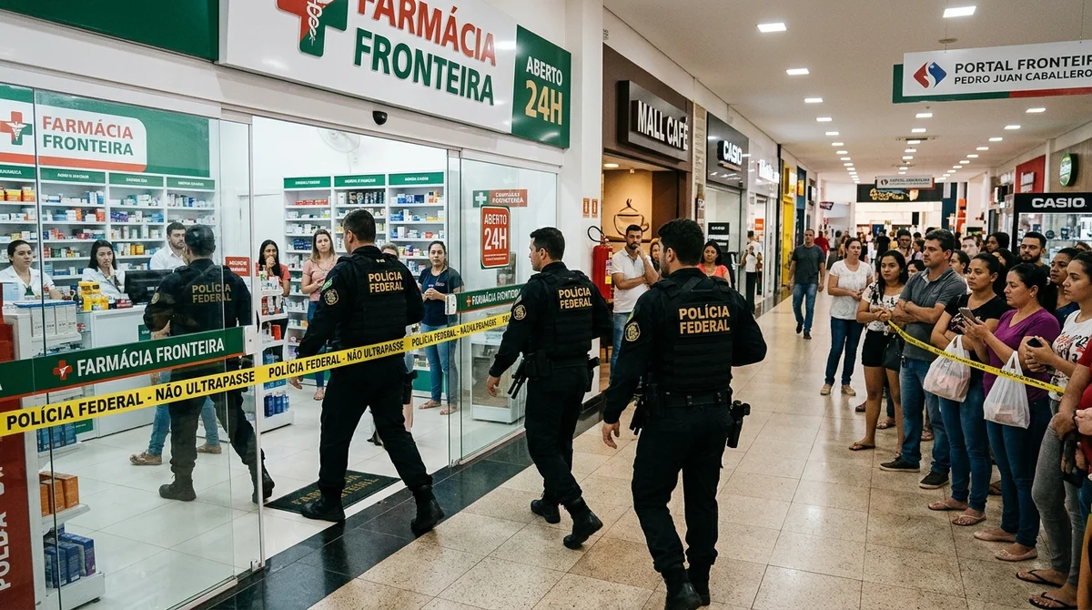 Polícia fecha farmácia de shopping na fronteira ligada a laboratório clandestino