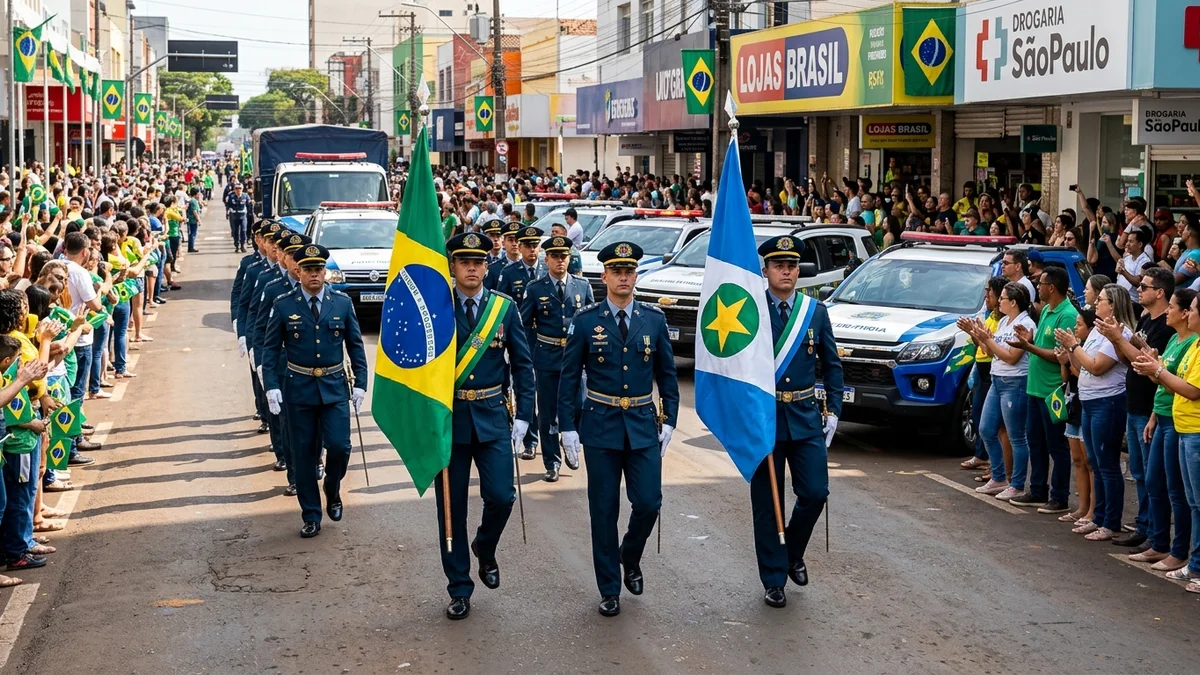 Desfile Cívico-Militar de 7 de Setembro reúne mais de 15 mil pessoas na Rua 14 de Julho em Campo Grande