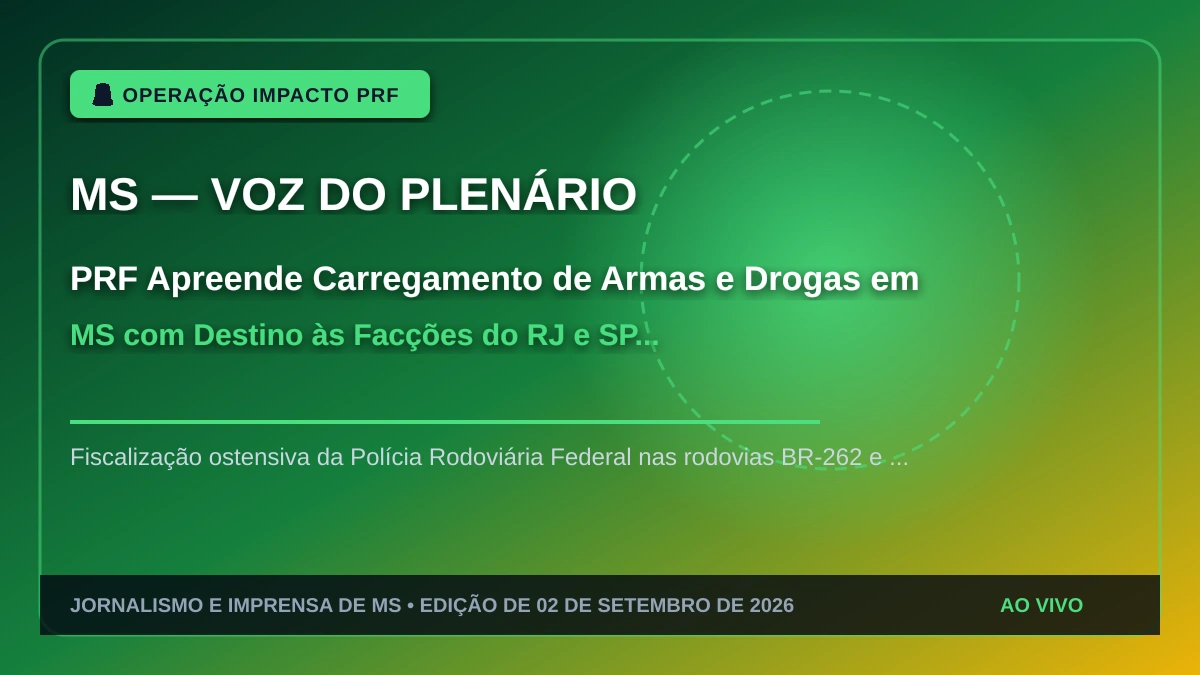PRF Apreende Carregamento de Armas e Drogas em MS com Destino às Facções do RJ e SP