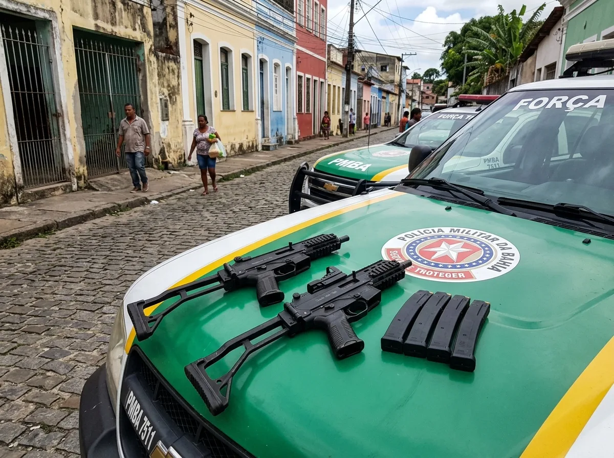 Operação Subúrbio: PMBA apreende submetralhadoras em Salvador