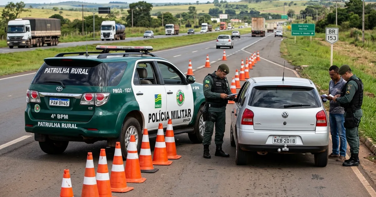 Operação Divisas: PM de Goiás prende lideranças de facção em bloqueio na rodovia BR-153