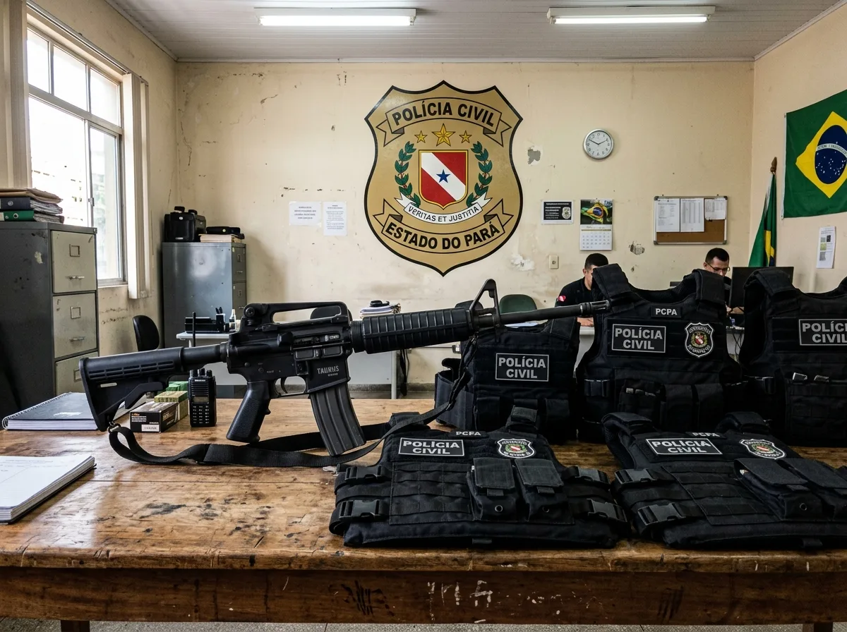 Polícia Civil apreende armamento pesado e coletes no bairro do Guamá