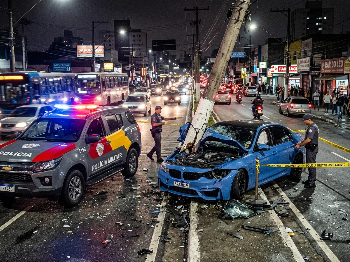 Polícia Civil e PM investigam racha após grave colisão em São Paulo