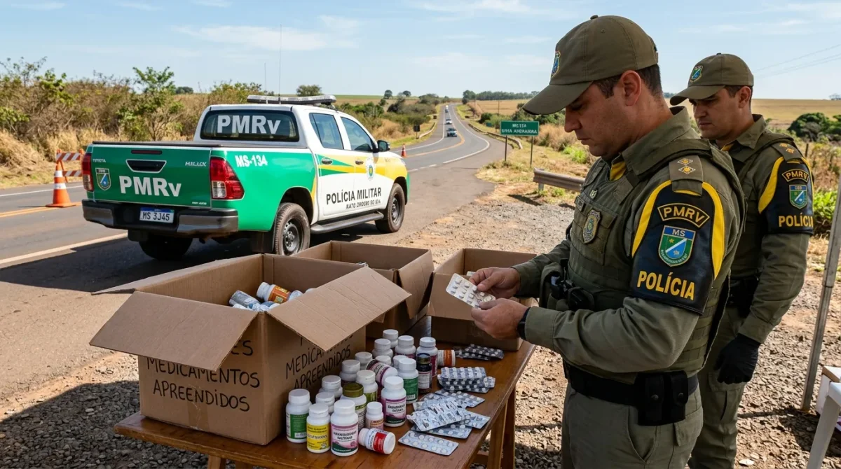 PRF apreende 420 kg de cocaína em fundo falso de carreta na rodovia de Ponta Porã
