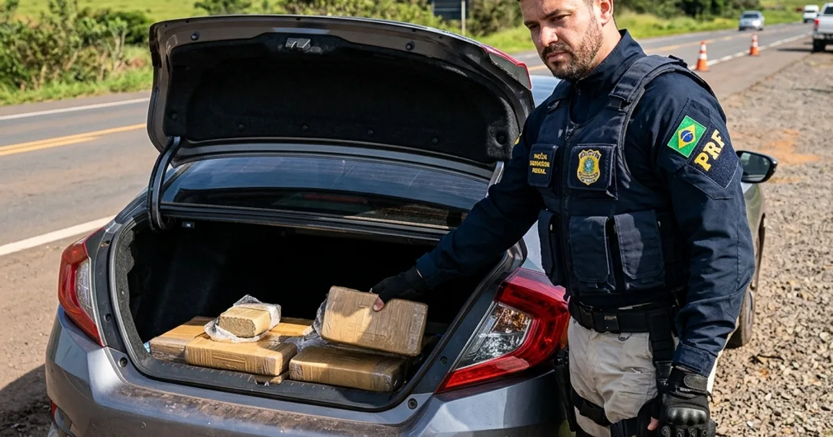 PRF apreende 50 kg de skunk em Caarapó em Civic roubado e clonado