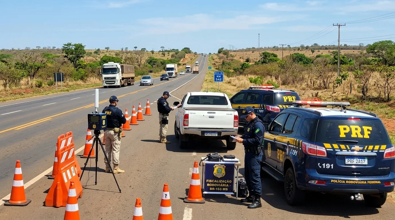 PRF e Sejusp-MS lançam Operação Rodovias Seguras com reforço de radares e bafômetros no feriado prolongado