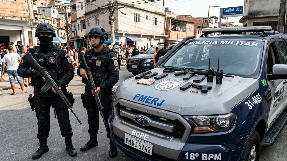 Polícia Militar prende seis suspeitos e apreende fuzil e drogas na Gardênia Azul no Rio
