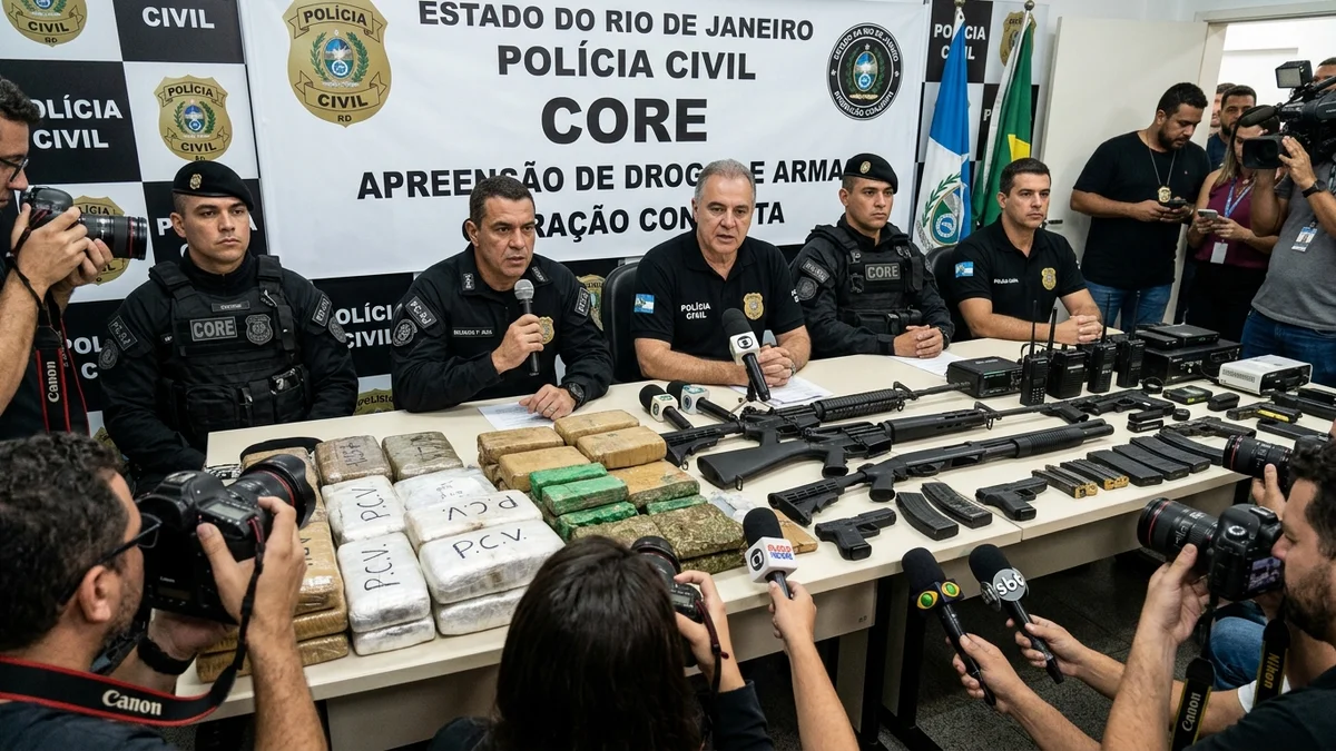 PC-RJ faz balanço das operações no Muquiço e Vila Aliança: drogas apreendidas e suspeitos indiciados