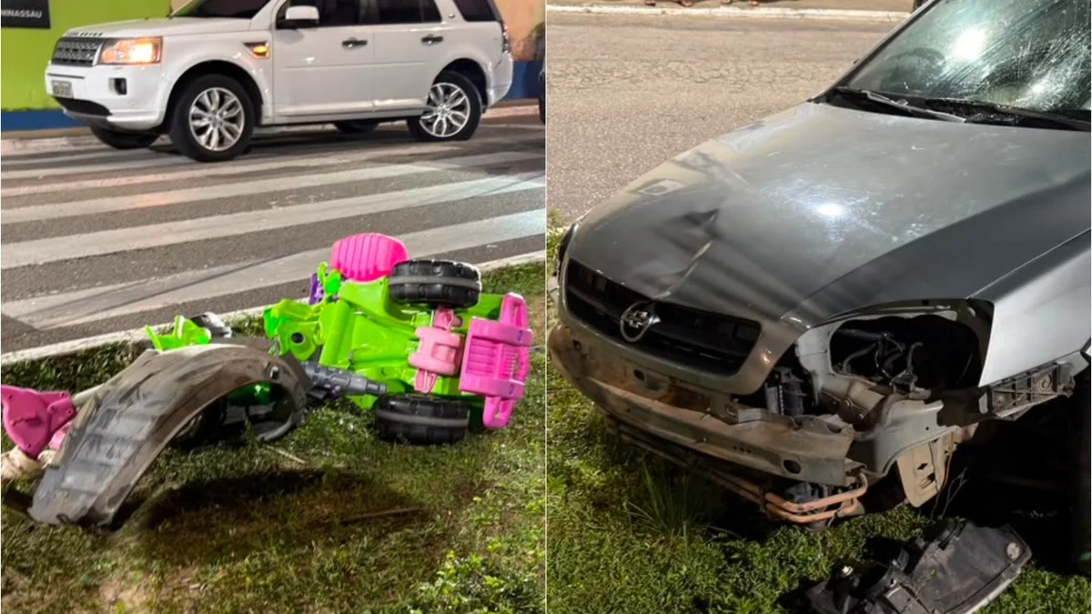 Carro atinge babá e criança de 2 anos em faixa de pedestres na Grande Natal