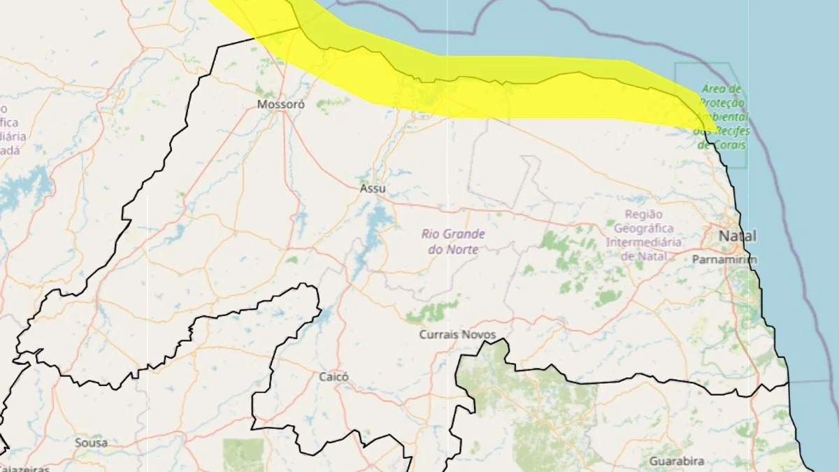 Inmet alerta para ventos fortes que podem movimentar dunas em 19 cidades do RN; veja lista