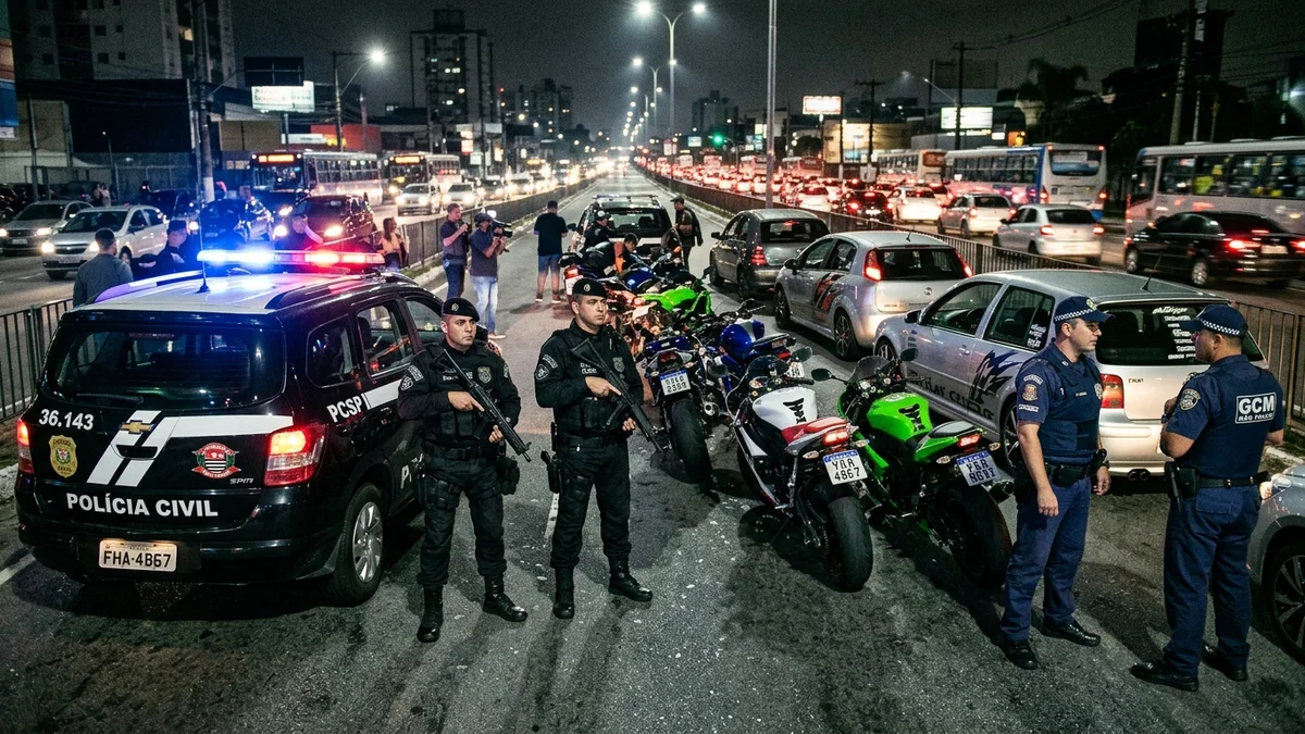 Polícia Civil e Guarda Municipal realizam Operação Racha e apreendem 18 veículos modificados em São Paulo